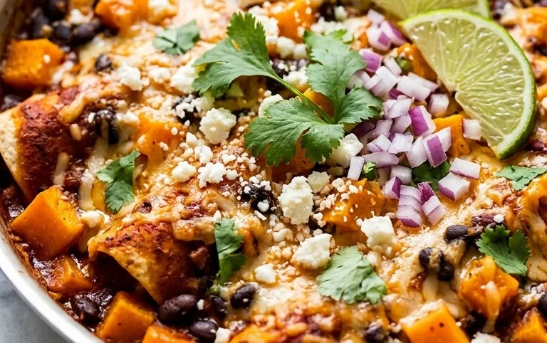 30-Minute Butternut Squash and Black Bean Enchilada Skillet