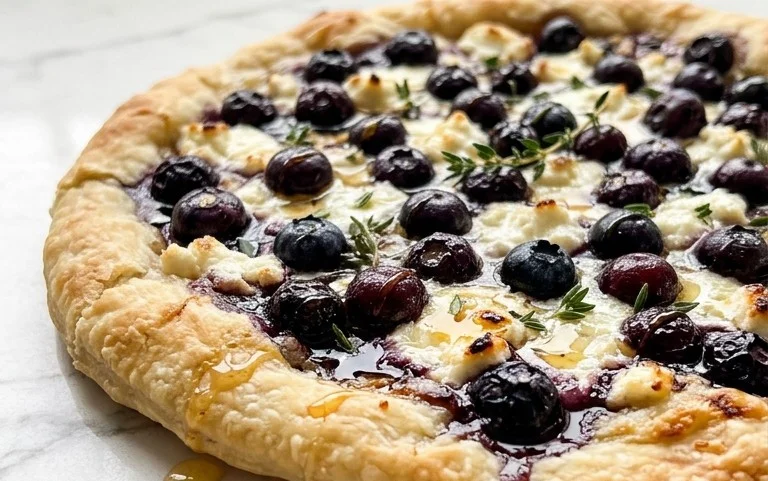 Blueberry Flatbread with Goat Cheese