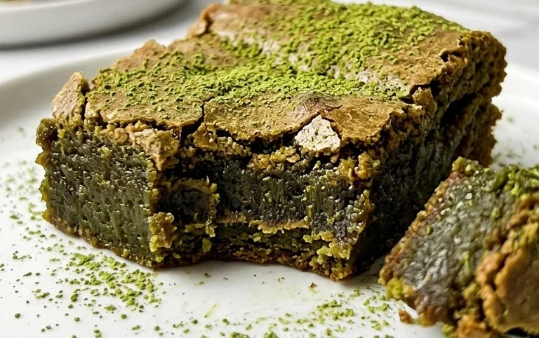 Brown Butter Matcha Brownies