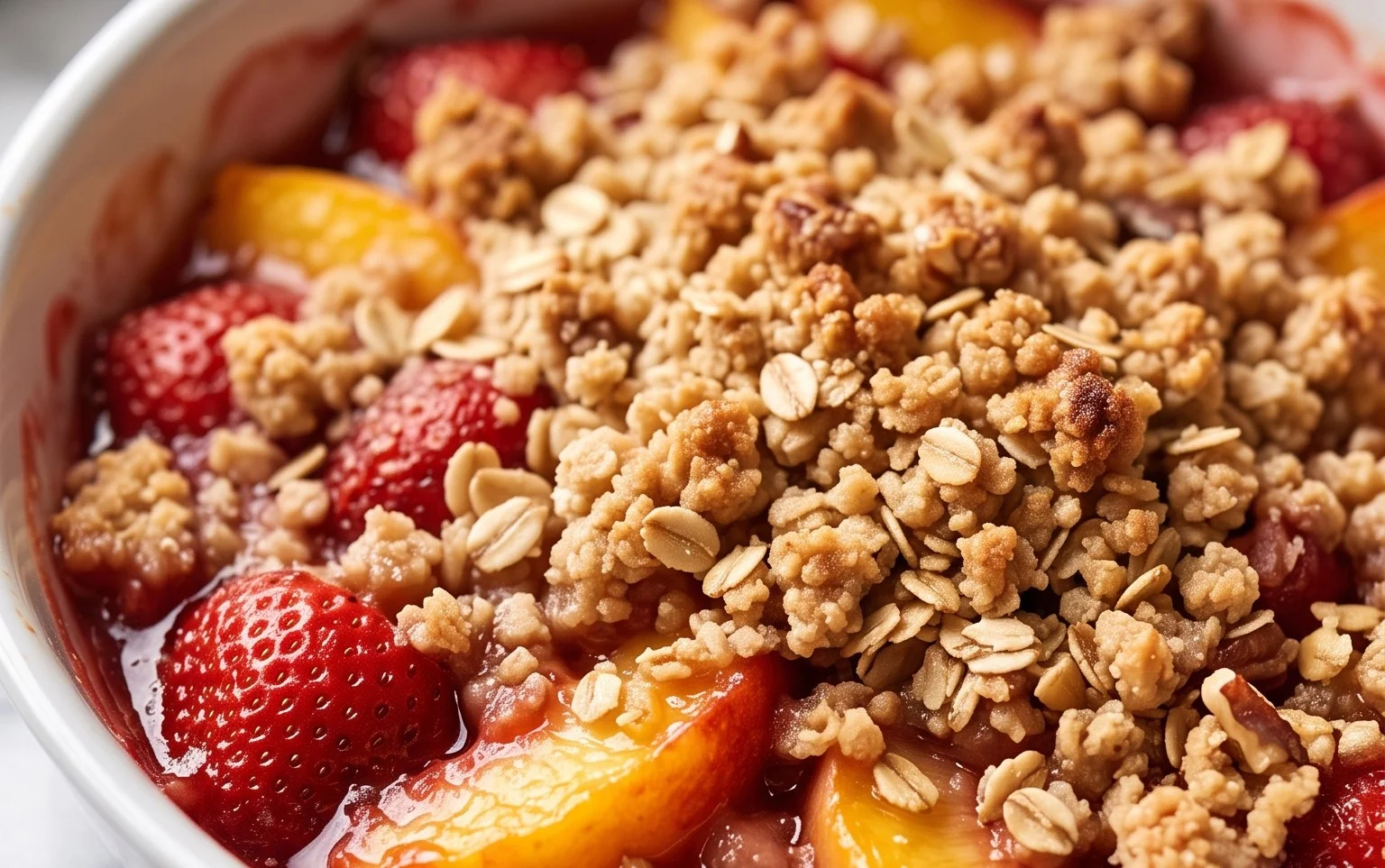 Peach & Strawberry Crisp