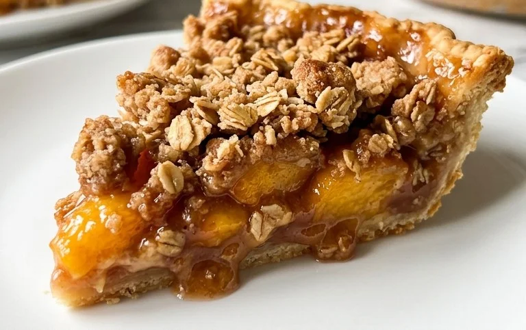Brown Sugar Peach Crumble Pie